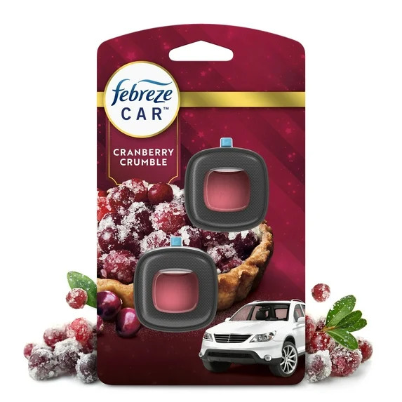 Febreze Car Air Freshener, Odor-Fighting Car Vent Clip, Cranberry Crumble, 2 Count | Walmart (US)