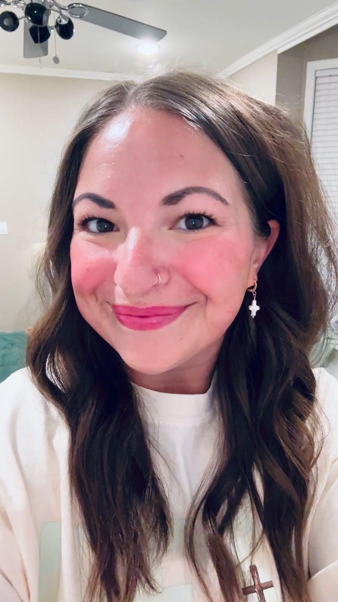 Cutie pearl cross earrings!