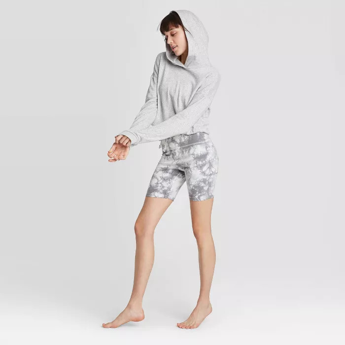 Women's Tie-Dye Bike Shorts - Colsie™ Gray | Target