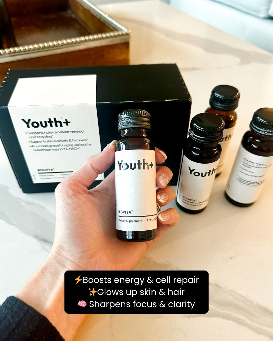 Meet your new secret weapon for energy + wellness ✨💪. BIGVITA Youth+ NAD+ Shots are packed with power to recharge cells ⚡, support healthy aging 🌿, and keep you feeling unstoppable 🏃‍♀️🔥. Sip, shine, and thrive every day! 🥤💫

#YouthPlus #BIGVITAWellness #NADBoost #DailyWellness #HealthyEnergy #AgelessGlow #LTKVitamins #WellnessGoals #FeelEnergized #NaturalSupport #StayYoung #WellnessRoutine #BoostYourLife #GlowStrong #SipYourYouth 

 