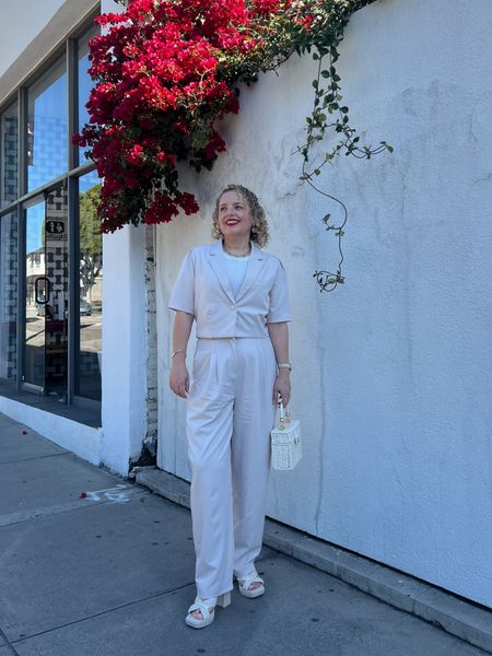 Ready to elevate your spring wardrobe? Don't miss out on the Lulus Posh Company Ivory Set! 🌸

 Personally loving the quality and perfect fit, wearing size M in both pieces. They fit true to size, although the trousers are a tad long for my 5'2 frame, supposed to be ankle length. 

Perfect for spring work events or brunch outings! Trust me, you'll thank me later! 💁‍♀️ #SpringOutfit 

#LTKparties #LTKFestival #LTKfindsunder50