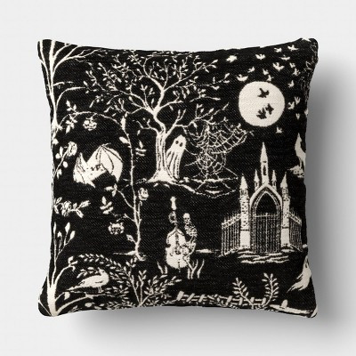 Square Halloween Pillow black/ivory - Threshold™ | Target