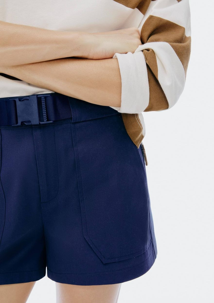 shorts feminino com cinto - azul | Hering (BR)