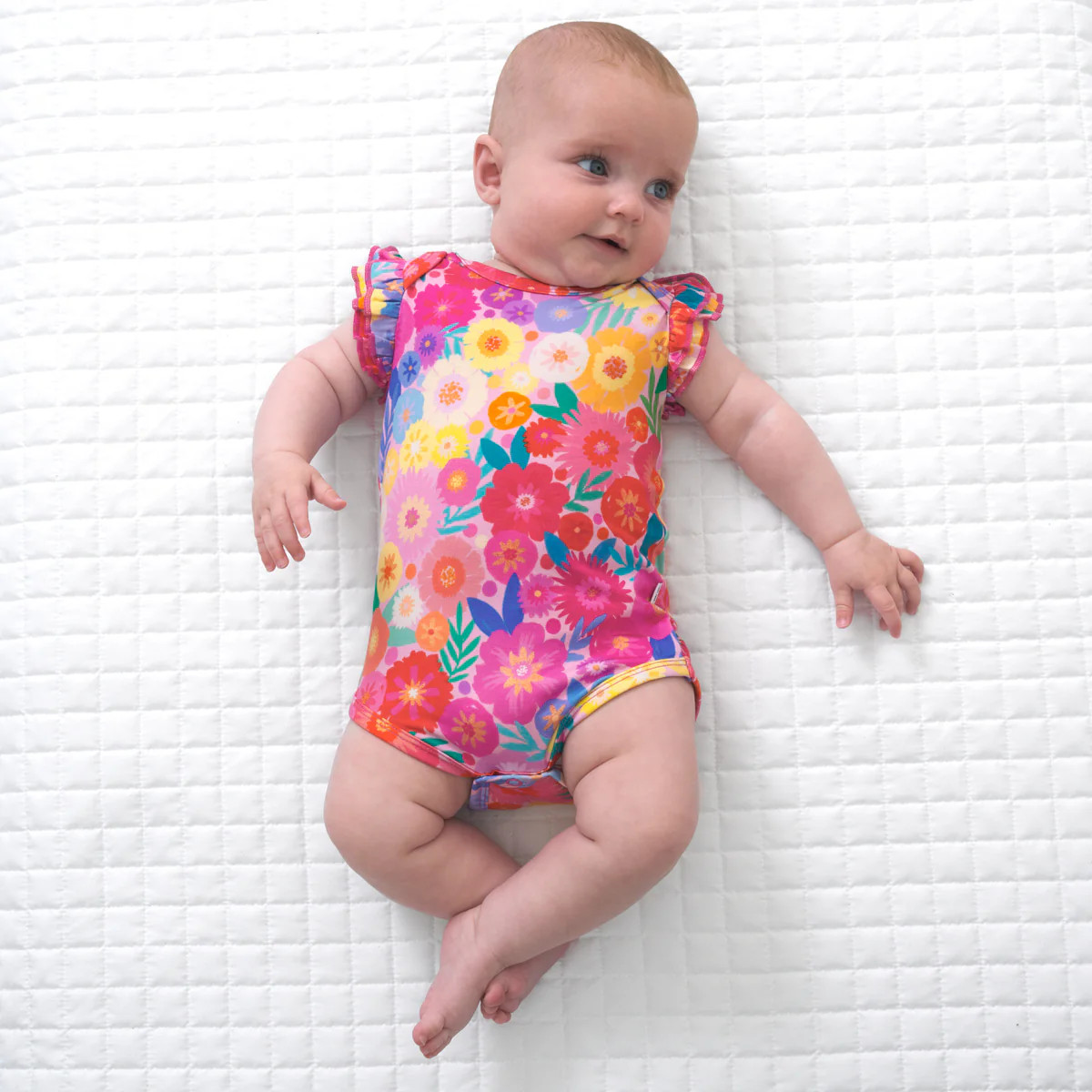 Rainbow Blooms Flutter Bodysuit | Little Sleepies