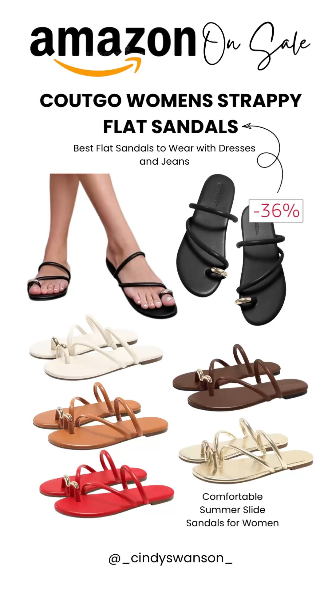 These Coutgo strappy flat sandals are the kind of timeless summer staple you’ll reach for on repeat. Comfortable, versatile, and easy to style with dresses, jeans, shorts, and vacation looks—plus they’re on sale in multiple neutral colors.

💡 LTK MADE EASY
❤️ Heart = Support my posts!
🔖 Save = Get sale & restock alerts
📋 Lists = Keep favorites organized
📲 Share = Send lists and products to a friend. Hello, Christmas List!
💬 Comment = Ask me anything about what I’m wearing. :-)

#LTKSaleAlert #LTKootd