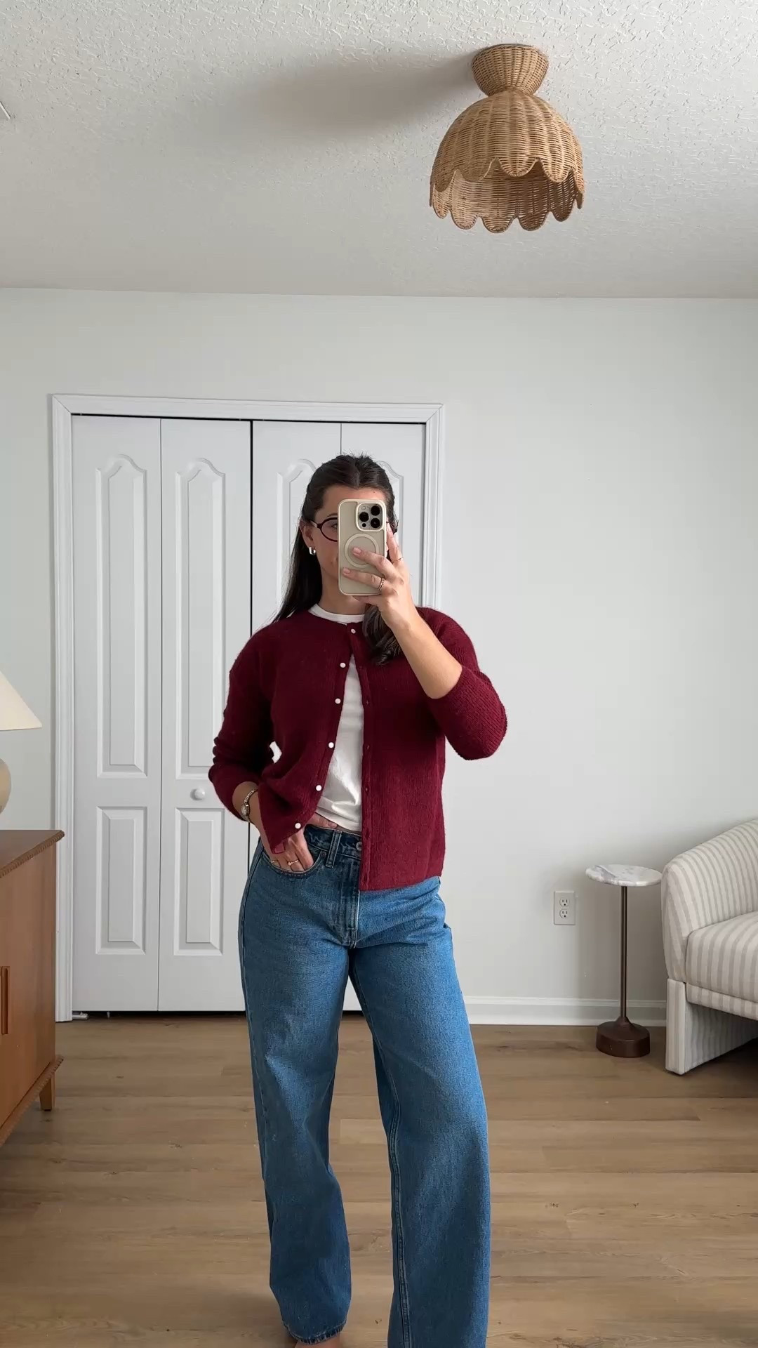 WFH ootd 🍁 wearing xs tee and cardigan, 26R jeans 

My all time favorite cardigan! I have this one in a few colors and are my most worn

#LTKStyleTip #LTKFallSale #LTKSeasonal