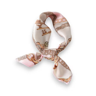 Anna-Kaci Women's Chain Print Satin Scarf with Luxury Inspired Design 20×20 Inches, Pink | Target