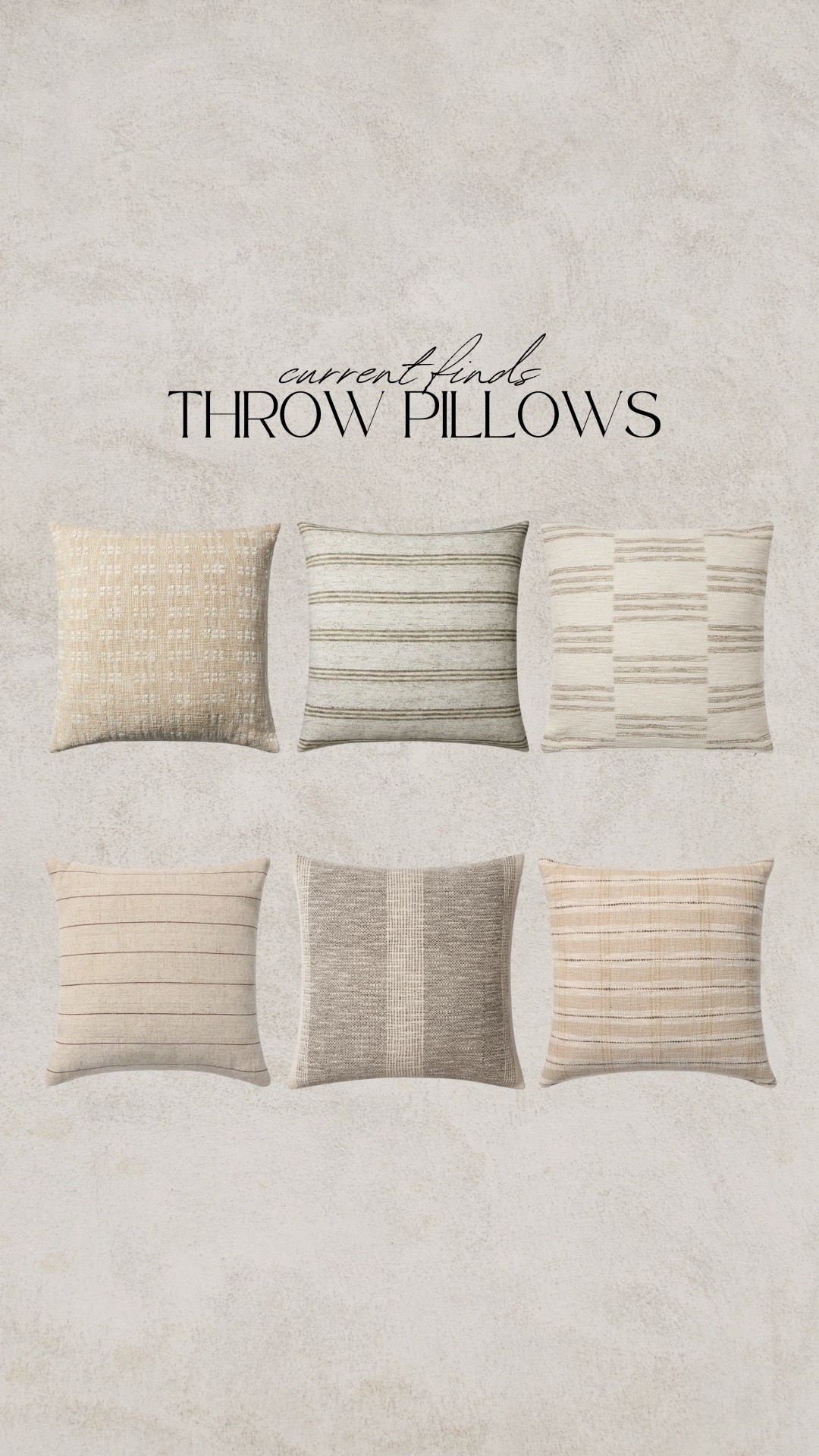 Neutral throw pillow, striped pillow, beige pillow, tan pillow, checkered pillow, amber Lewis, Loloi 

#LTKFindsUnder50 #LTKHome #LTKSaleAlert

#LTKHome #LTKSaleAlert #LTKFindsUnder50