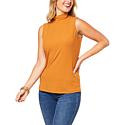 Colleen Lopez Ribbed Knit Mock Neck Tank - Deep Camel - Size X-Large | HSN