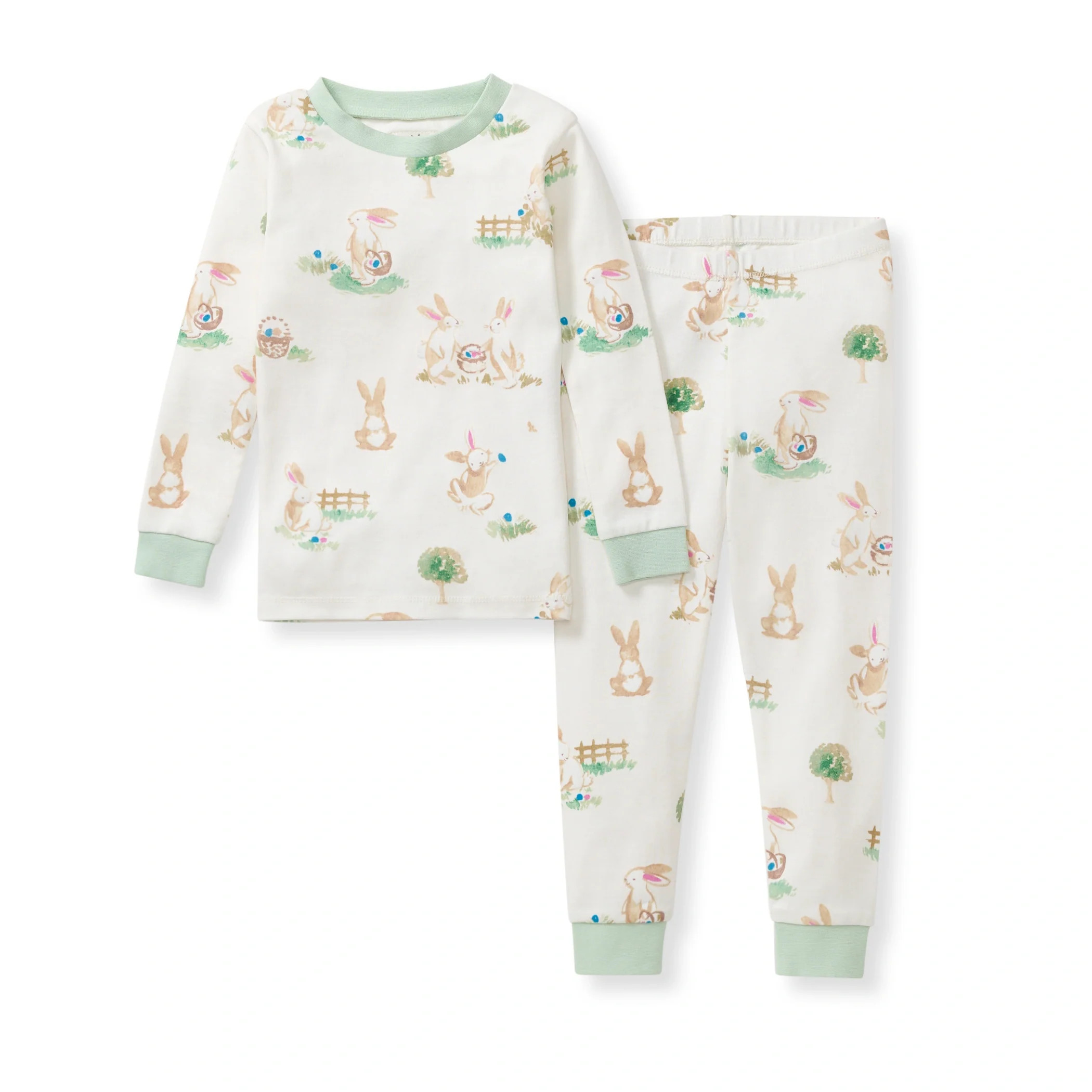 Bunny Egg Hunt Organic Cotton Two-Piece Pajamas | Burts Bees Baby