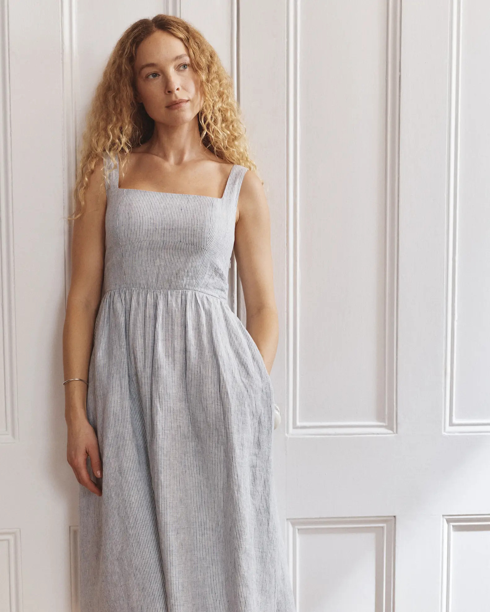 100% European Linen Fit & Flare Midi Dress | Quince