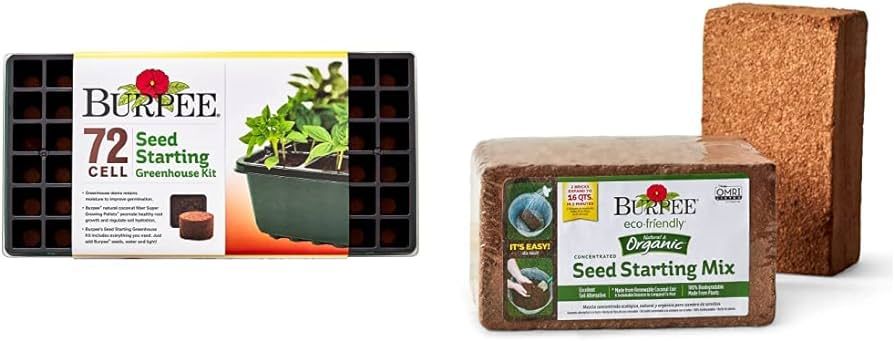 Burpee Greenhouse Indoor Seed Starting Kit + Organic Coconut Coir Seed Starting Mix | Amazon (US)