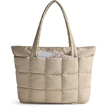 BAGSMART Expandable Tote Bag for Women, Puffer Work Tote Handbag, Quilted Carry On Bag for Travel... | Amazon (US)