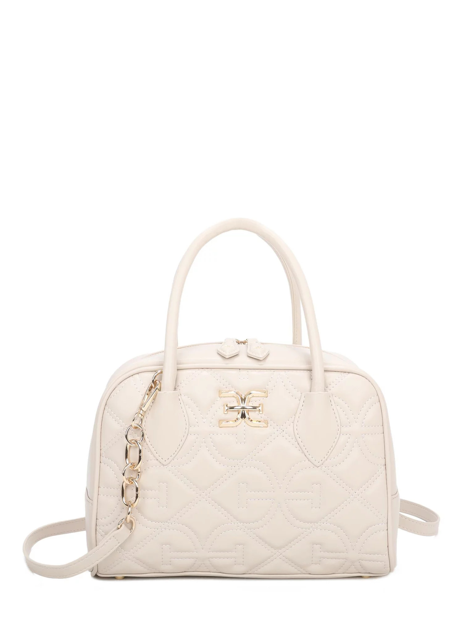 Sam Edelman Women's Elisa Monogram Quilt Satchel Crossbody Ivory | Walmart (US)
