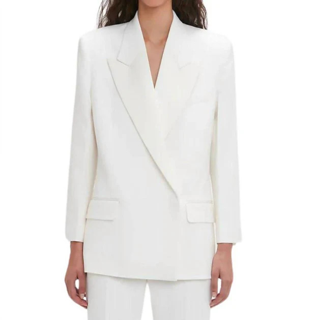 Tuxedo Jacket In Ivory | Shop Simon