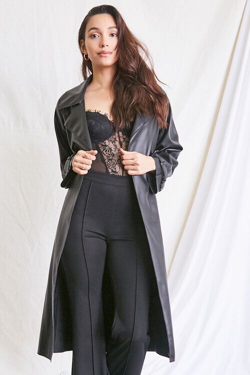 Belted Faux Leather Duster Jacket | Forever 21 | Forever 21 (US)