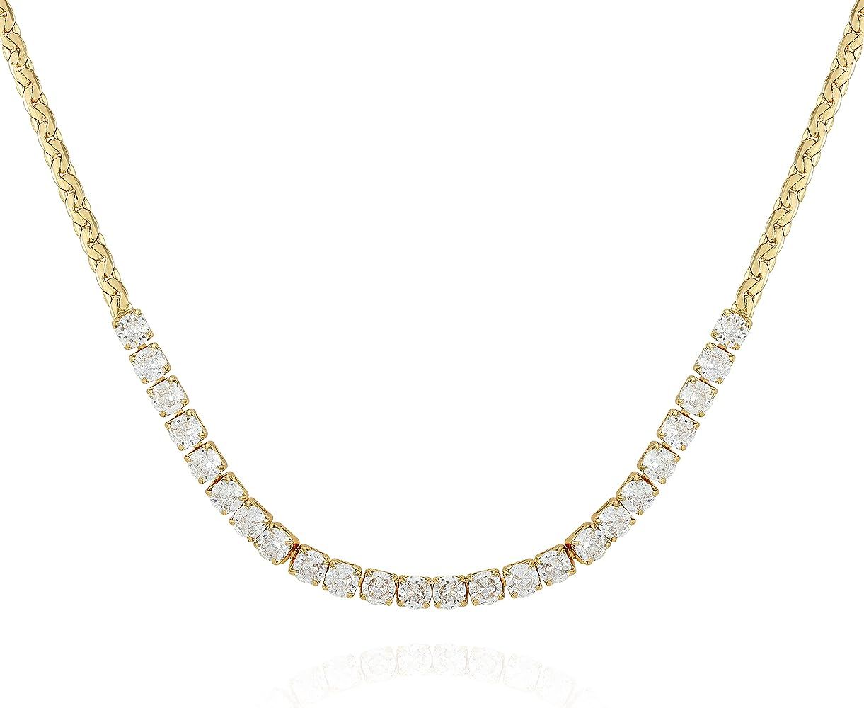 Vince Camuto Gold Tone Chain Necklace with Crystal Rhinestones, 18" | Amazon (US)