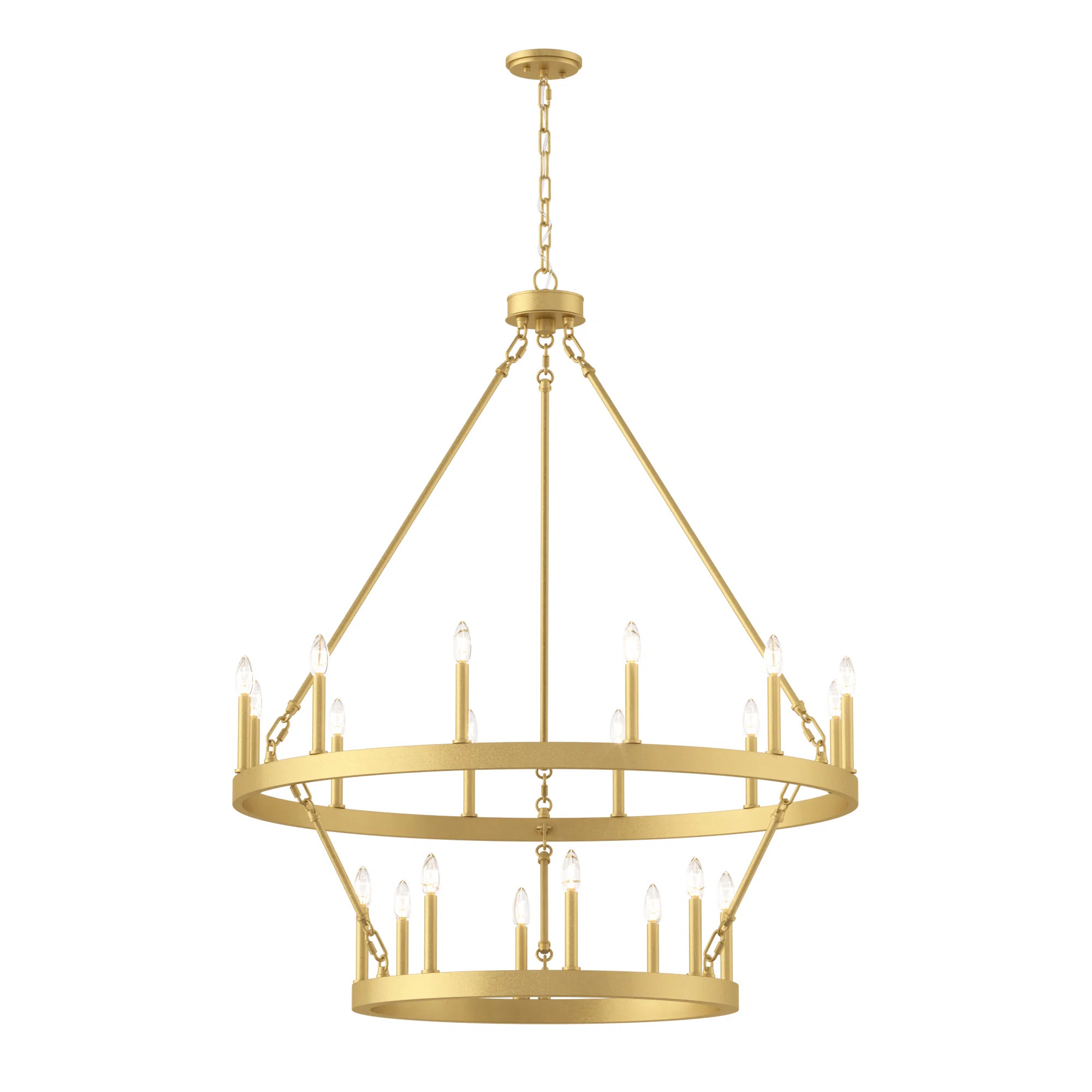 Adriana 20 - Light Steel Dimmable Wagon Wheel Chandelier | Wayfair North America