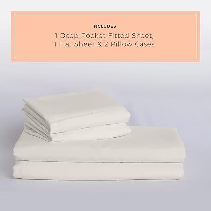 Night Sweats: PeachSkinSheets Vanilla Bean 1500tc Soft Sheet Set - Regular King | Amazon (US)