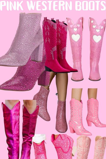 Pink western boots!!💕💖🌸