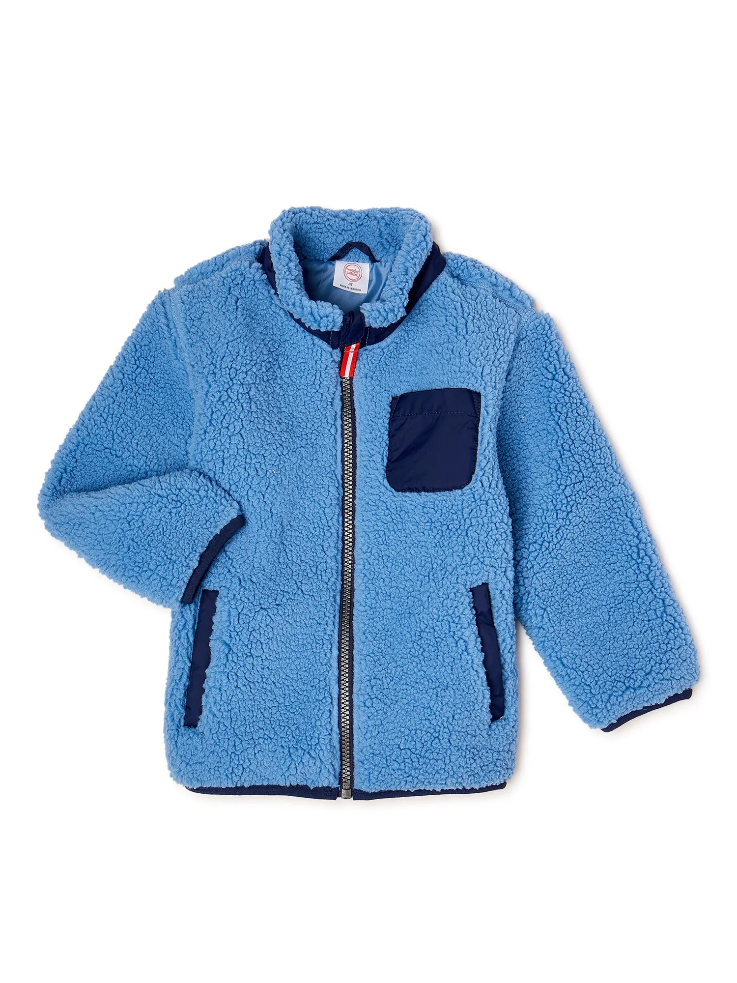 Wonder Nation Baby & Toddler Sherpa Jacket, Sizes 0M-5T - Walmart.com | Walmart (US)