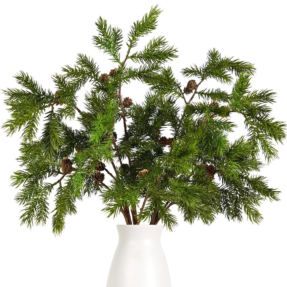 Melorca&Guilla Norfolk Pine Stems,4Pcs 36inch Artificial Pine Branches for Vase,Real Touch Christ... | Amazon (US)