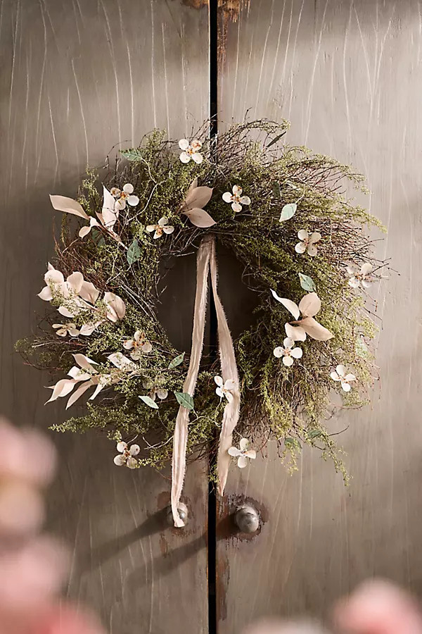 Verdant Quailbrush Dried Wreath in Green at Terrain