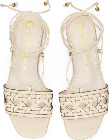 Tory Burch Basketweave Lace-Up Sandal | Nordstrom | Nordstrom