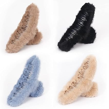 Songaa Hair Claw Clips for Women 4 Pack, 4.7 Inch Plush Hair Clips Strong Hold Non-Slip Hair Barr... | Amazon (CA)