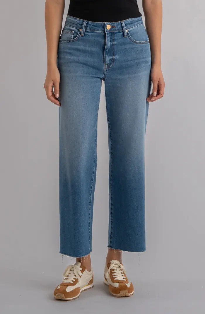 Raw Hem High Waist Ankle Wide Leg Jeans | Nordstrom