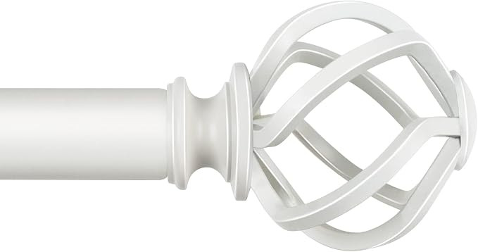 KAMANINA White Curtain Rods for Windows 48 to 84 inch, 1 inch Adjustable Decorative Curtain Rod 3... | Amazon (US)