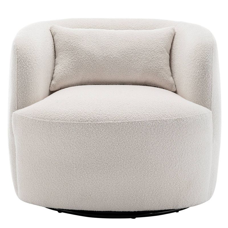Boucle Upholstered Swivel Armchair - Kinwell | Target