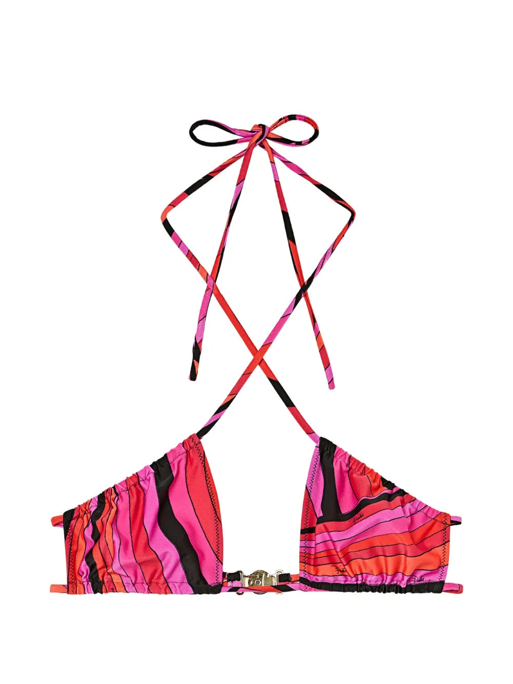PUCCI Iride-print bikini top - Pink | Farfetch Global