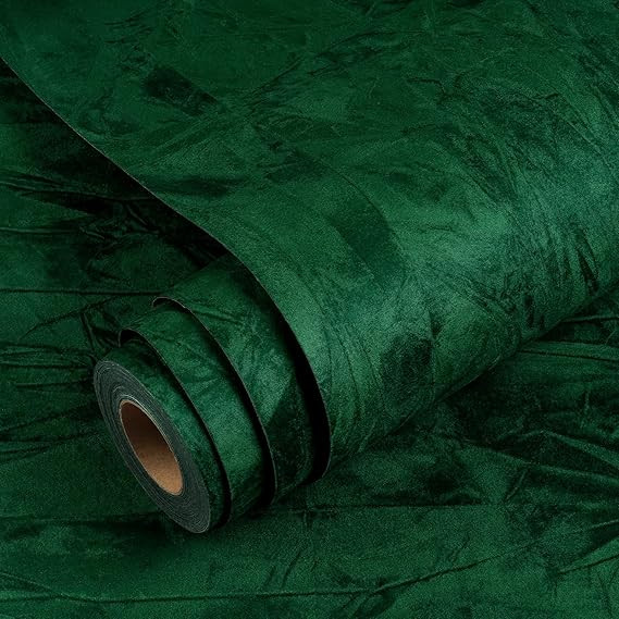 YENHOME Emerald Green Peel and Stick Wallpaper 17.7"X118" Green Wallpaper Stick and Peel Vintage ... | Amazon (US)