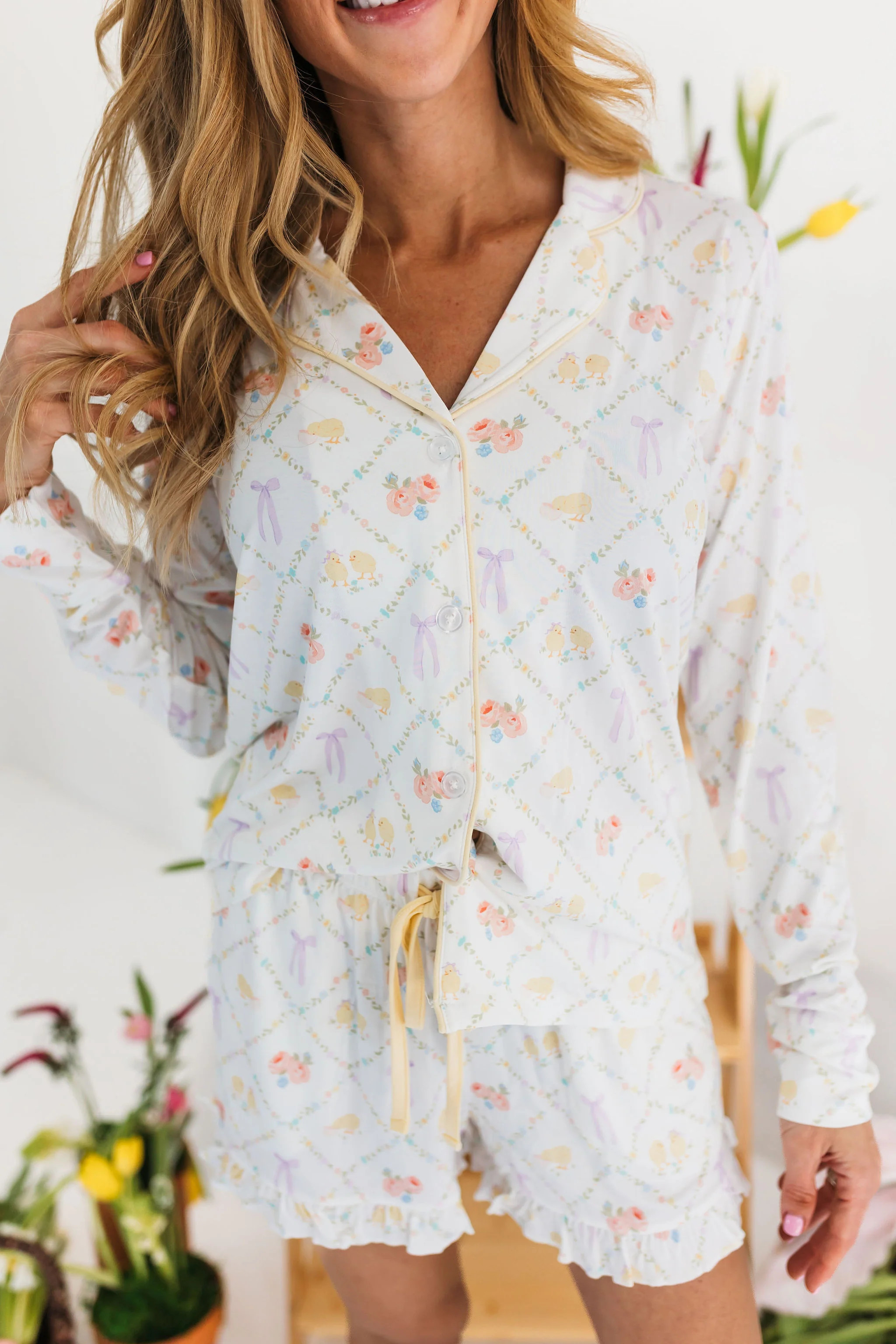 Peep and Petal Women's Long Sleeve Short Set | In My Jammers