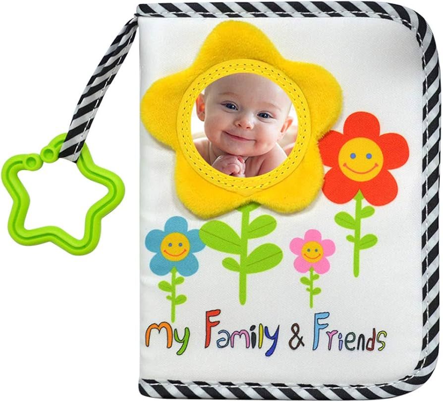 ABCKEY My Family And Friends Baby Photo Album With Sunflower Baby-safe mirror Holds 18 Photos | Amazon (US)