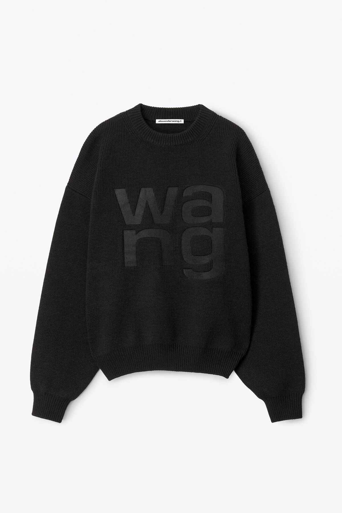 crewneck logo pullover in compact deboss | Alexander Wang APAC