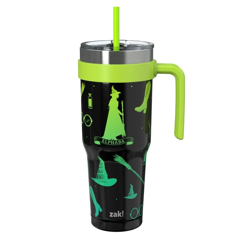 Zak Designs 40oz Wicked Halloween Straw Handle Tumbler, Double Wall Vacuum Insulated Stainless St... | Walmart (US)