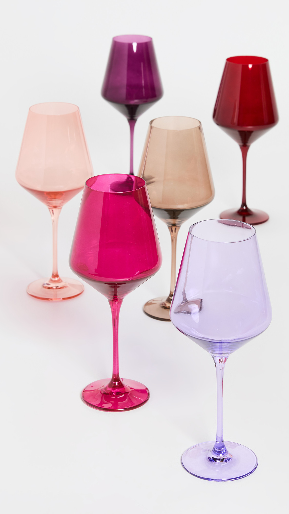 Estelle Colored Glass Stemware Set of 6 Fsa/Amth/Crl Pch/Pnk/Rd/Lav/Am One Size | Shopbop