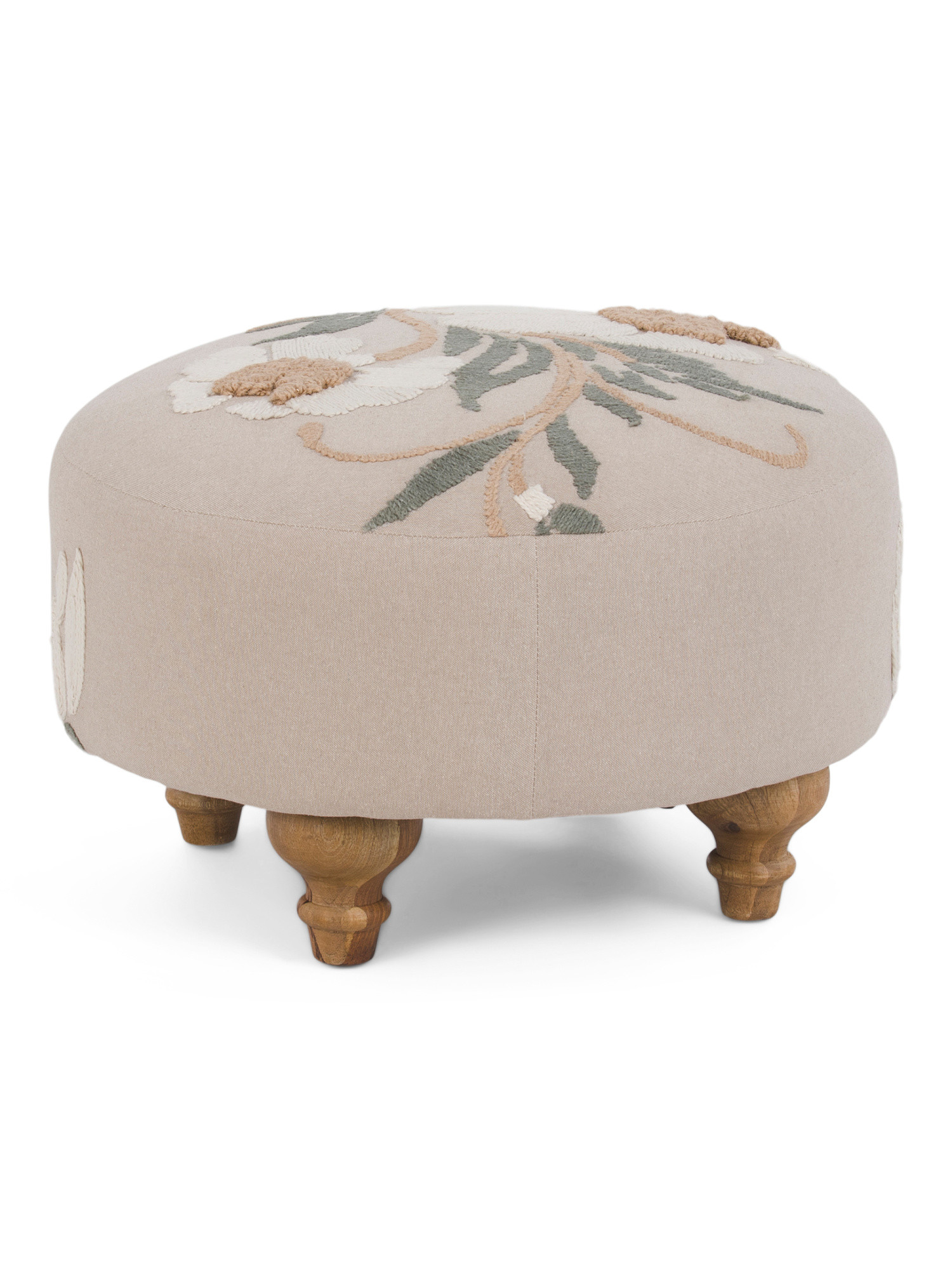 24in Floral Embroidered Ottoman | Global Home | Marshalls | Marshalls
