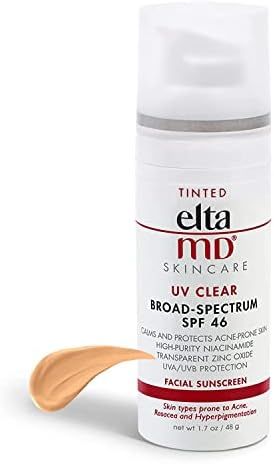 EltaMD UV Clear Facial Sunscreen Broad-Spectrum SPF 46 for Sensitive or Acne-Prone Skin, Oil-free... | Amazon (US)