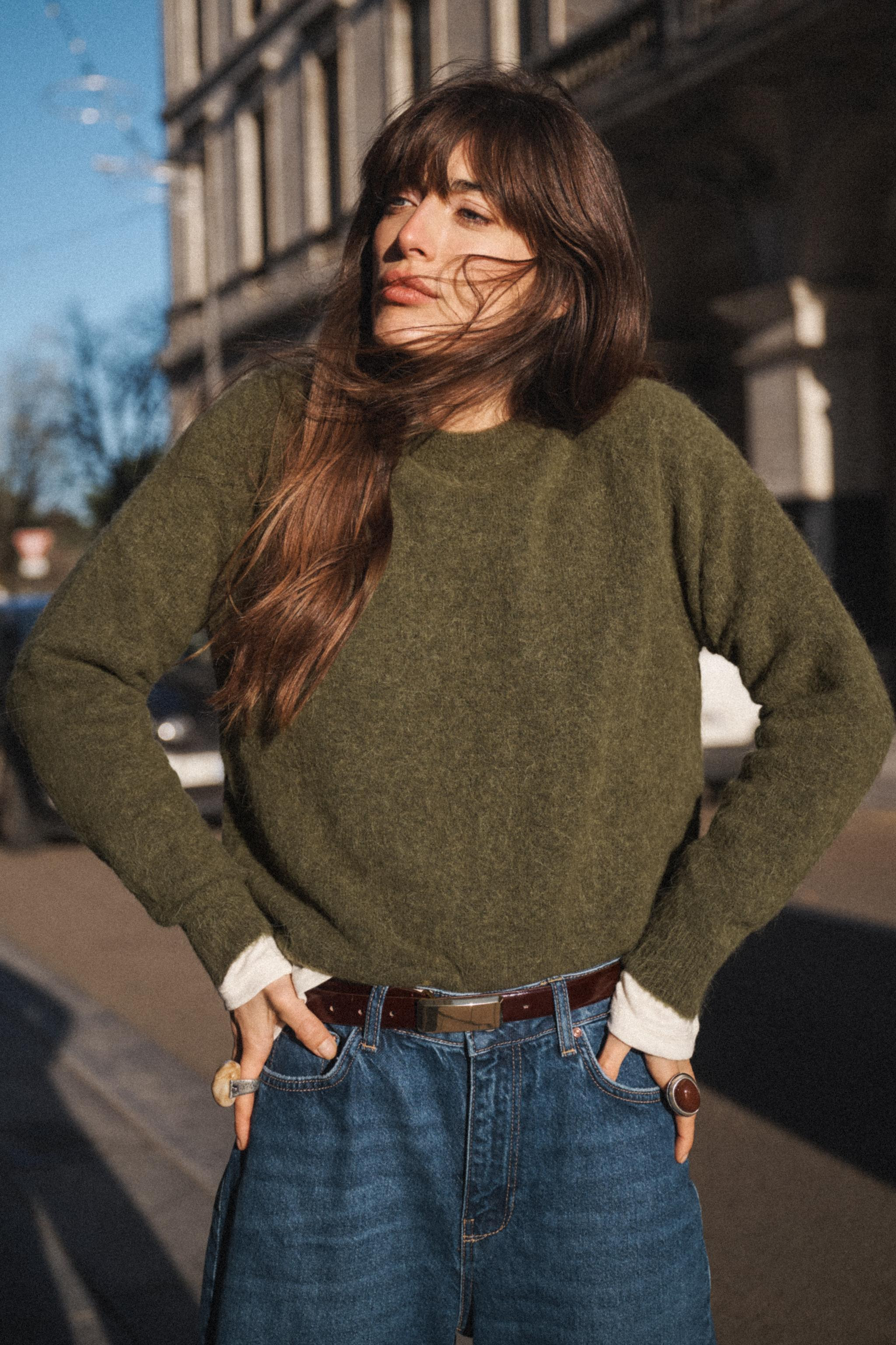 Long sleeve round neck sweater. | Zara US