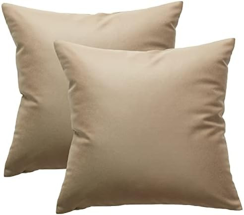 Faux Leather Throw Pillow Covers 18x18 Set of 2 Modern Style Cushion Shell for Couch, Living Room... | Amazon (US)