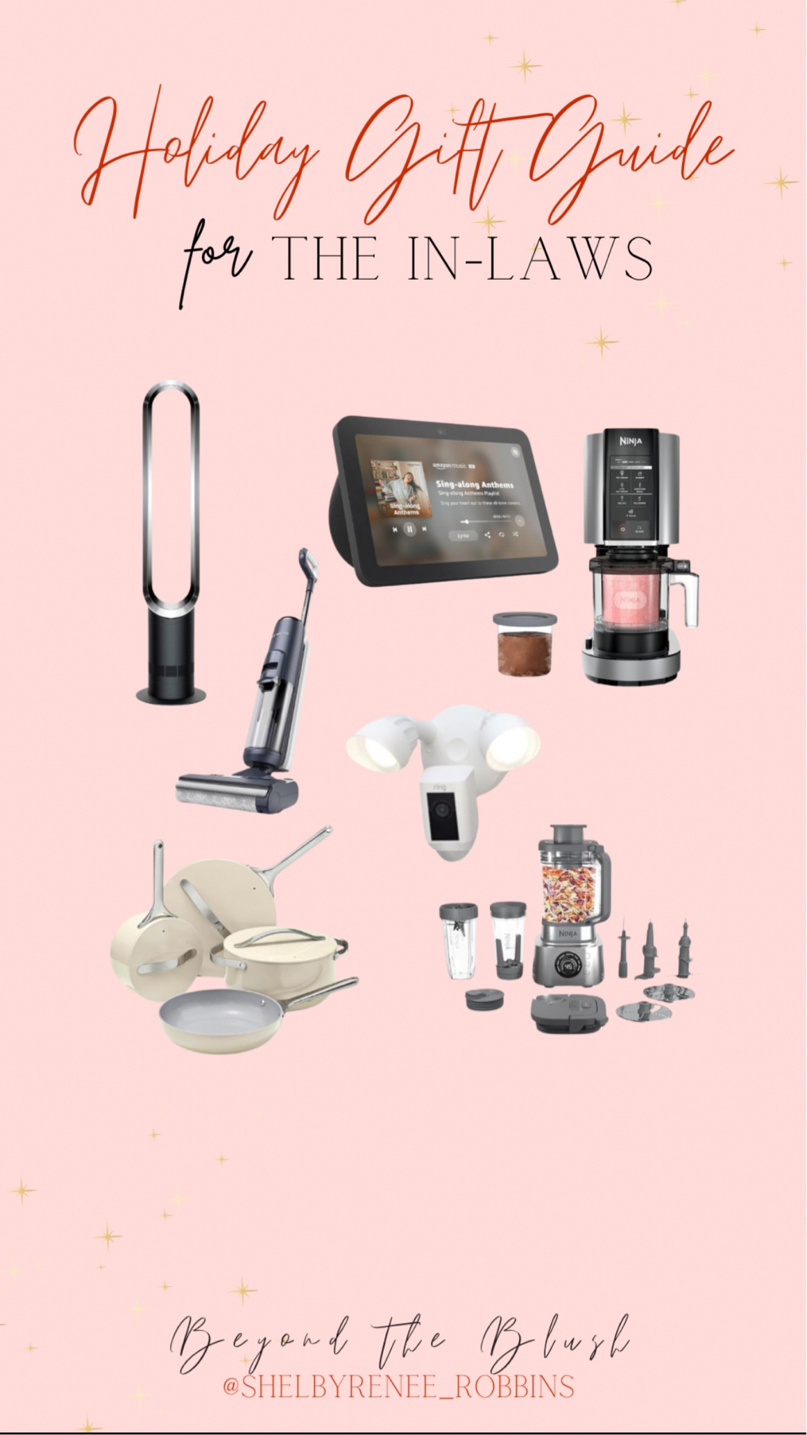 Holiday gift guide for the in-laws. For the in-laws. gifts for family, ninja creami, kitchen gifts, security, floodlight camera, outdoor camera, Amazon gifts, echo show, blender, ninja, cookware, vacuum, practical gifts, gifts for the home

#LTKHoliday #LTKGiftGuide #LTKHome