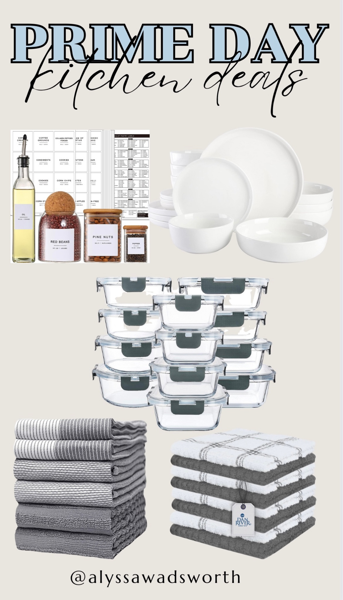 Some of my favorite kitchen finds are on sale for prime day! 💙

Home decor / kitchen finds/ Amazon finds / prime day / prime day deals / home finds / interior design / kitchen / dinnerware / dishtowels / dish cloths / pantry labels / Tupperware / glass / eco friendly / non-toxic life / lifestyle / homemaking 

#LTKxPrimeDay #LTKsalealert #LTKhome