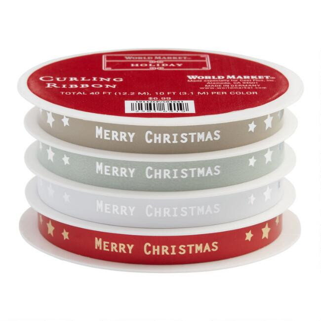 Multicolor Merry Christmas Holiday Curling Ribbons 4 Count | World Market