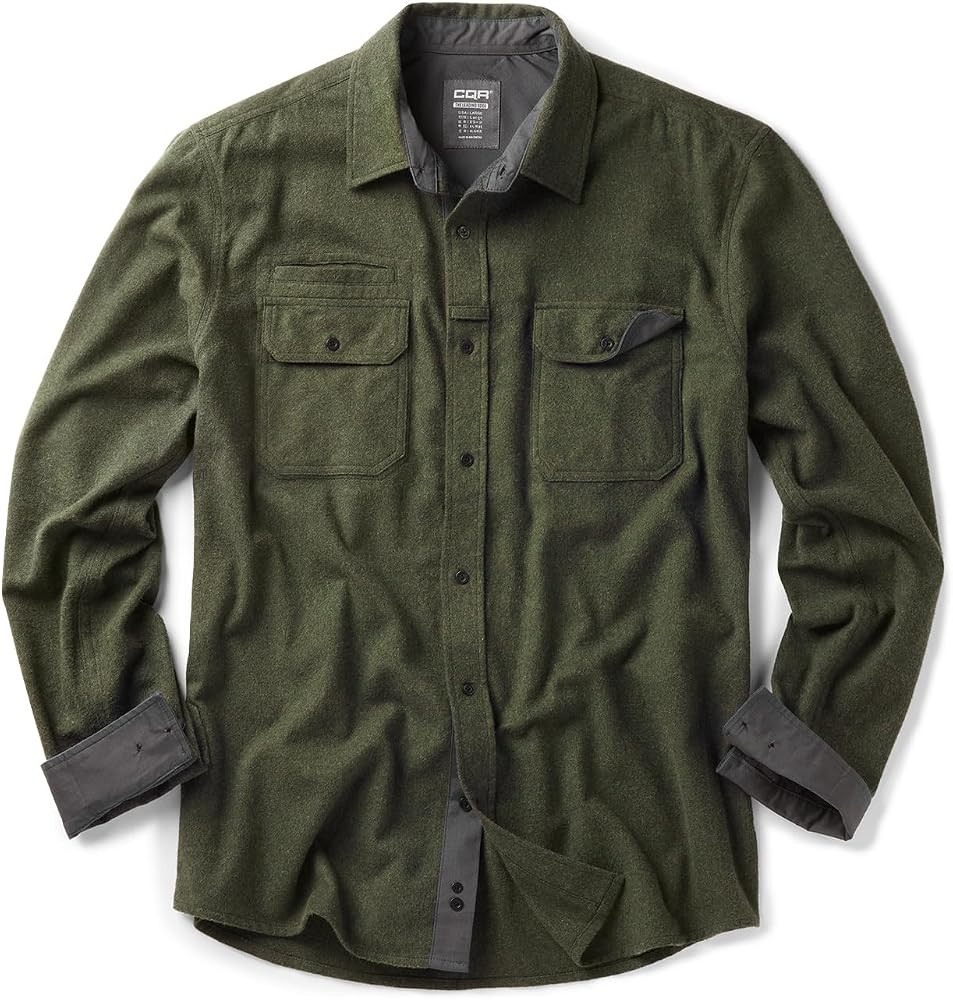 CQR Men's 100% All Cotton Button Down Flannel Shirts, Long Sleeve Brushed Warm Soft Casual Outdoo... | Amazon (US)