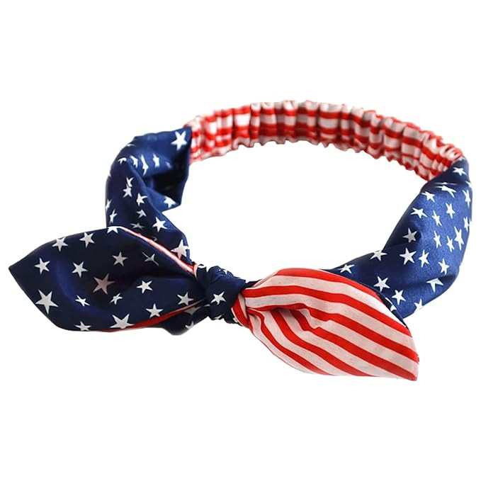American Flag Bandana, Red White Blue Patriotic Bandana for Women 4th of July USA Decorations (Ra... | Amazon (US)