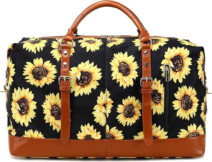 CAMTOP Weekender Duffel Bag for Women Ladies, Sunflower Canvas Overnight Travel Bags (Sunflower-B... | Amazon (US)