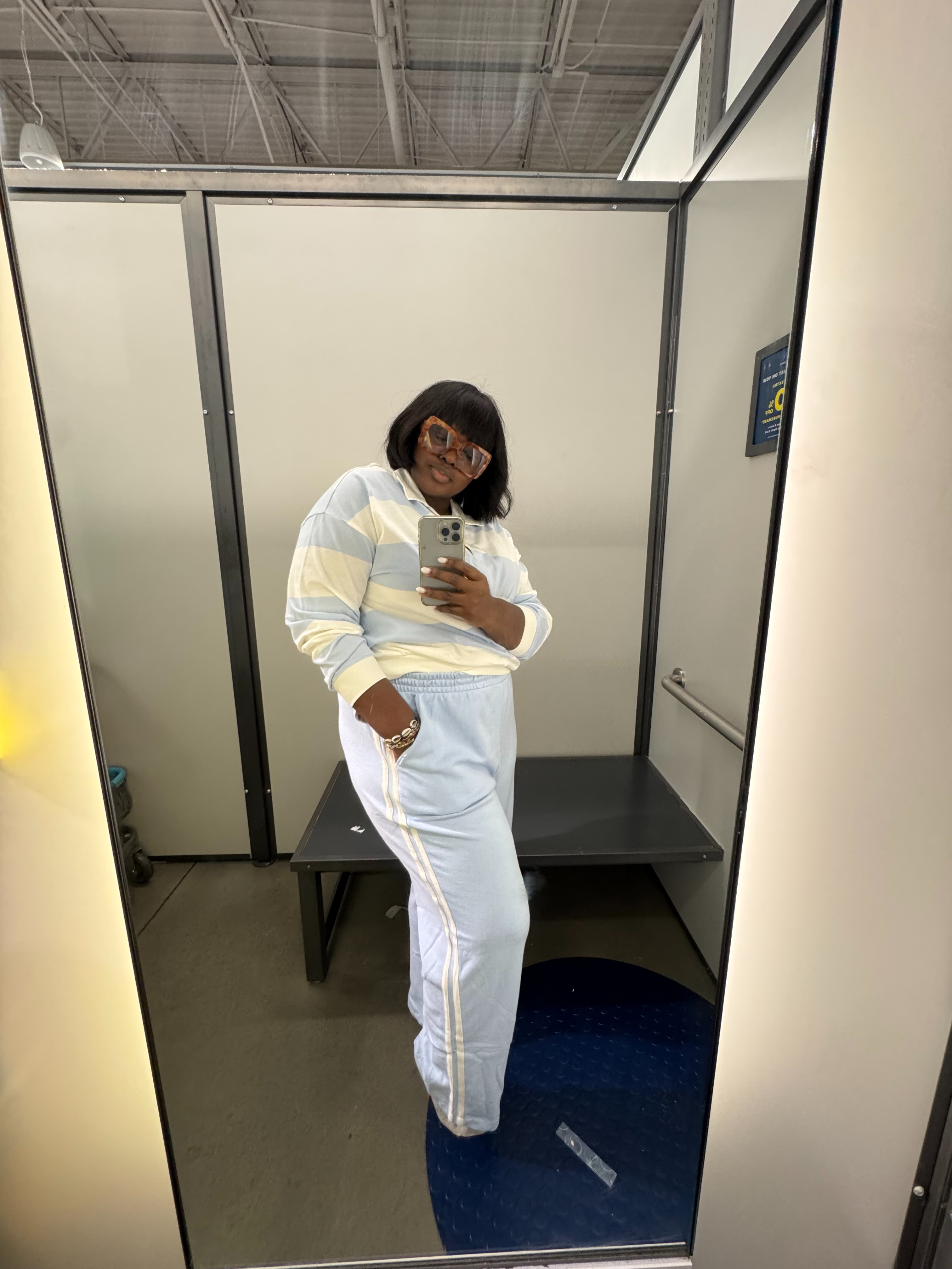 This long-sleeve rugby top and high-waisted wide-leg sweatpants combo? The perfect balance. Relaxed, polished, and easy to style with sneakers or slides. #AthleisureWear #WideLegPants #RugbyStyle #SpringAthleisure #WeekendOutfit #RelaxedFit 

 #LTKootd #LTKSeasonal #LTKMidsize